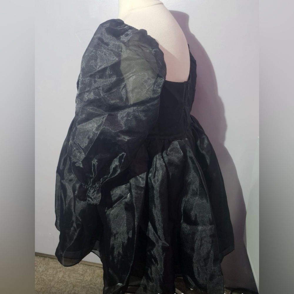 Selkie black caviar puff mini dress plus size 3x - Picture 6 of 6